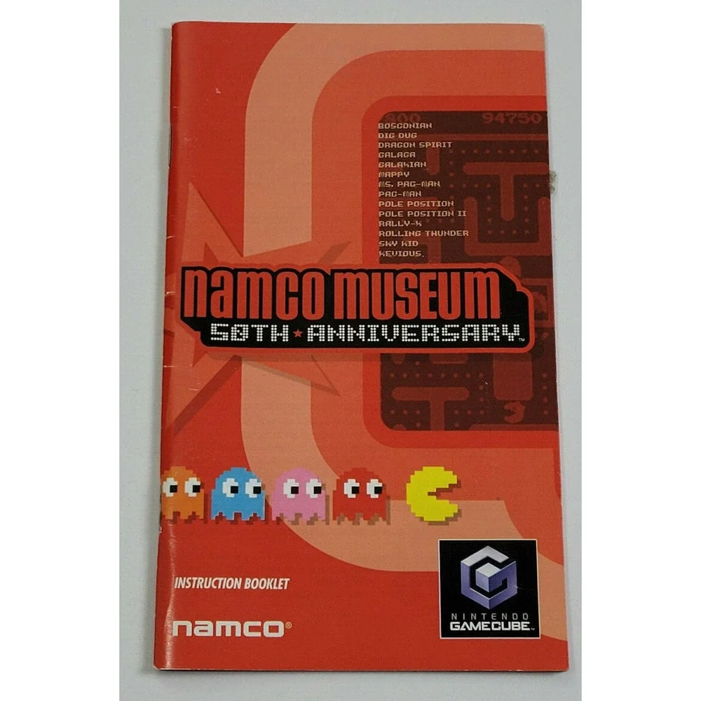 NAMCO MUSEUM 50TH ANNIVERSARY‎ NINTENDO GAMCUBE - GAME MANUAL ONLY